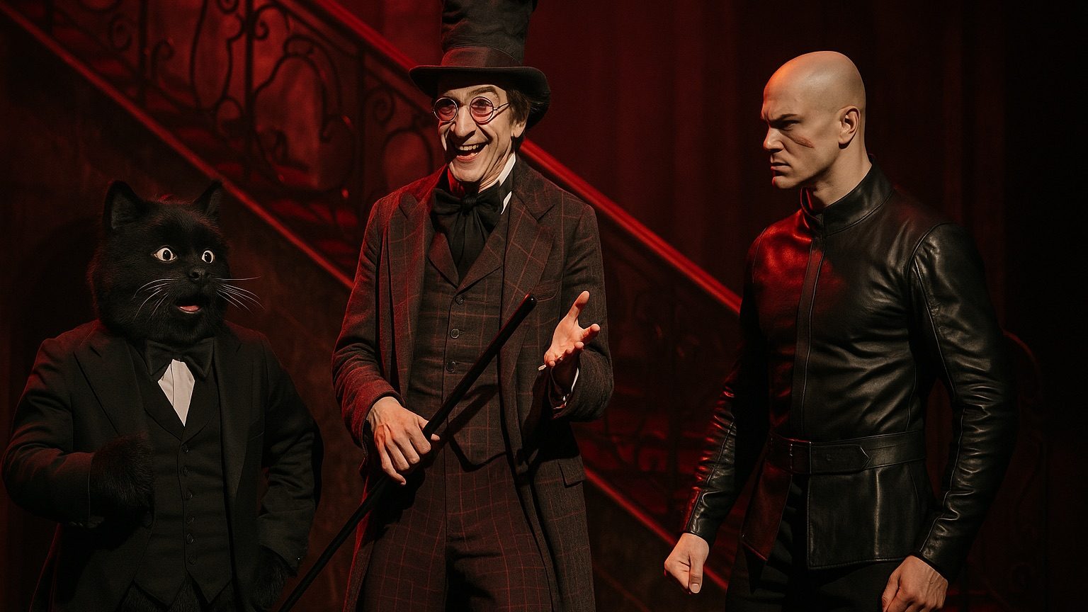 Азазелло, Коровьев и Бегемот как в мюзикле реализованы демонические персонажи